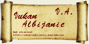 Vukan Albijanić vizit kartica